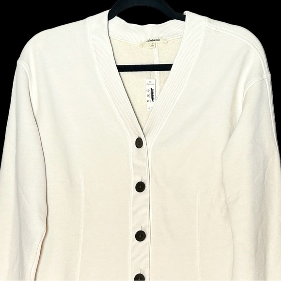 NWT Madewell Darted Button Front Cardigan Sweatshirt in Parchment, Size Small - Picture 8 of 14